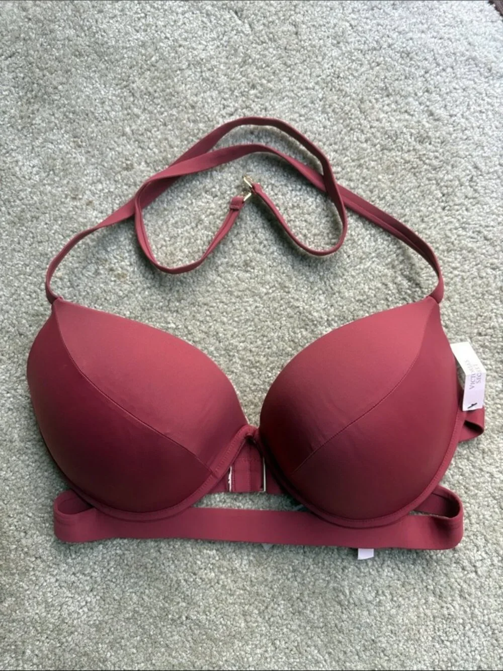 NWT Victoria's Secret Archives Banded Push-Up Bikini Top, Apple Cinnamon, 36DD